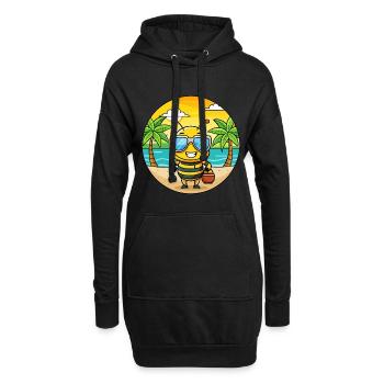 Biene Lustige Cartoon Sommer Strand Sonnenbrille - Hoodie-Kleid - Schwarz - Vorne