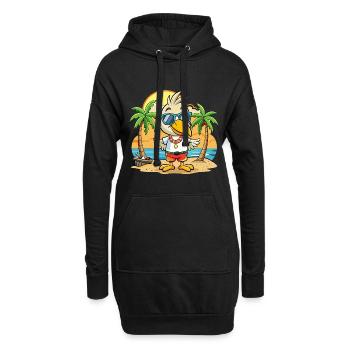 Pelikan Lustige Cartoon Sommer Strand Sonnenbrille - Hoodie-Kleid - Schwarz - Vorne