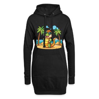Anaconda Lustige Cartoon Sommer Strand Sonnenbrille - Hoodie-Kleid - Schwarz - Vorne