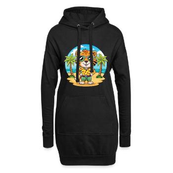 Tiger Lustige Cartoon Sommer Strand Sonnenbrille - Hoodie-Kleid - Schwarz - Vorne