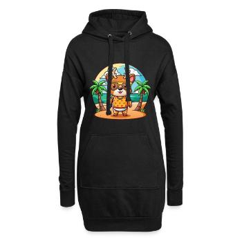 Hirsch Lustige Cartoon Sommer Strand Sonnenbrille - Hoodie-Kleid - Schwarz - Vorne