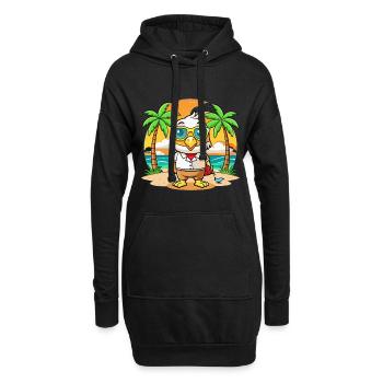 Hawk Lustige Cartoon Sommer Strand Sonnenbrille - Hoodie-Kleid - Schwarz - Vorne