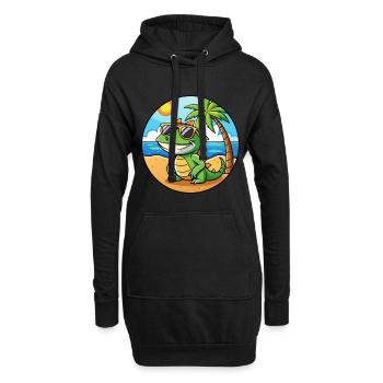 Lunettes de soleil de plage d’été de dessin animé drôle de lézard - Sweat-shirt à capuche long Femme - noir - Devant