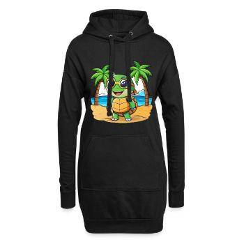 Schildkröte Lustige Cartoon Sommer Strand Sonnenbrille - Hoodie-Kleid - Schwarz - Vorne