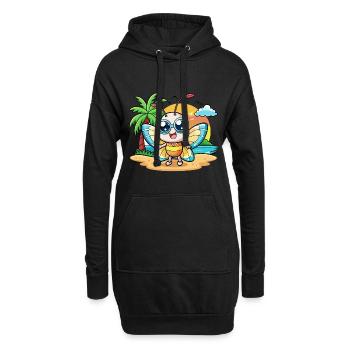 Schmetterling Lustige Cartoon Sommer Strand Sonnenbrille - Hoodie-Kleid - Schwarz - Vorne