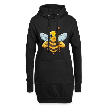 Abeille Mignonne Mascotte Personnage De Dessin Animé Kawaii - Sweat-shirt à capuche long Femme - noir - Devant