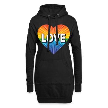 L’amour LGBTQ - Sweat-shirt à capuche long Femme - noir - Devant