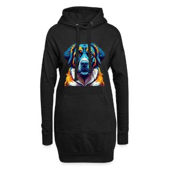 Anatolischer Schäferhund Rasse Karikatur Kawaii - Hoodie-Kleid - Schwarz - Vorne