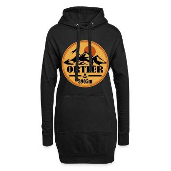 Ortler - Sweat-shirt à capuche long Femme - noir - Devant