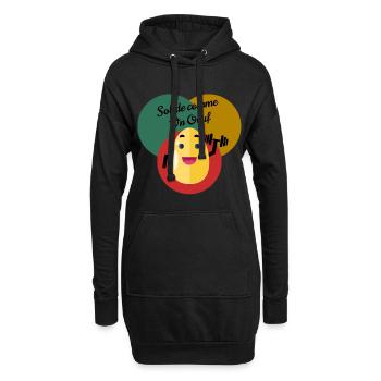 Fest wie ein Ei - Hoodie-Kleid - Schwarz - Vorne