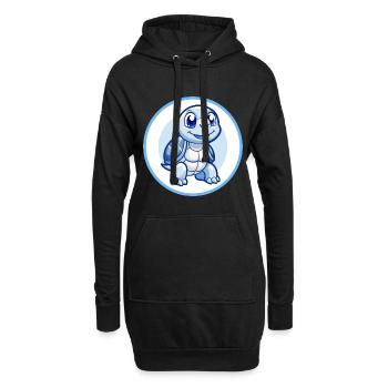 Schildkröte Blau Kawaii Cartoon Figur Clipart Haustier - Hoodie-Kleid - Schwarz - Vorne