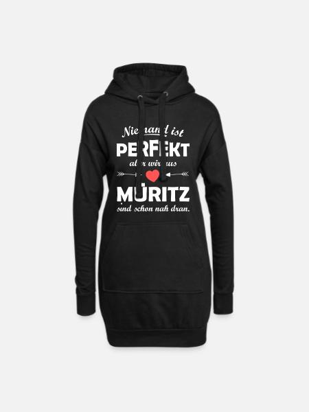 Müritz im Osten - Hoodie-Kleid - Schwarz