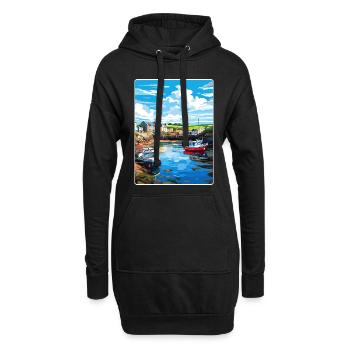 Bude Cornouailles Angleterre Affiche de voyage Souvenir WPA - Sweat-shirt à capuche long Femme - noir - Devant