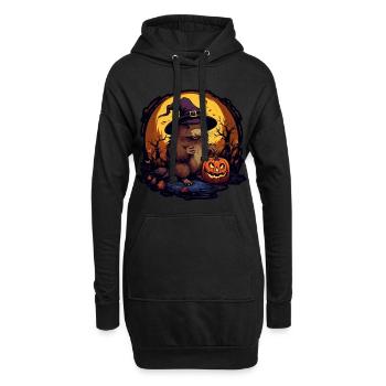 Capibara d’Halloween - Sweat-shirt à capuche long Femme - noir - Devant