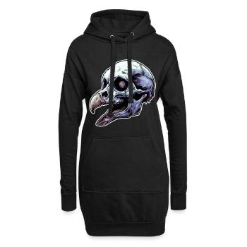 Geier Kopf Skelett - Hoodie-Kleid - Schwarz - Vorne