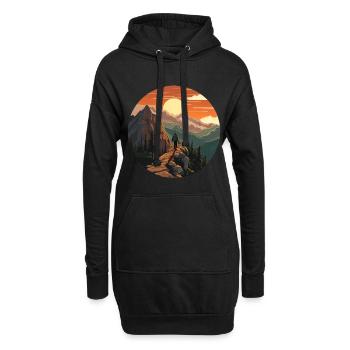 Randonnée Nature Vacances - Sweat-shirt à capuche long Femme - noir - Devant