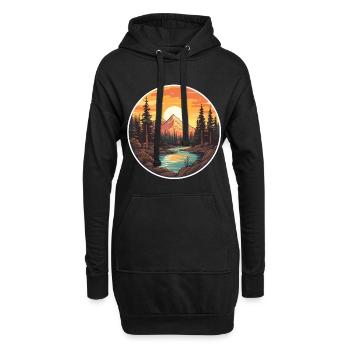 Nature Randonnée Paysage - Sweat-shirt à capuche long Femme - noir - Devant