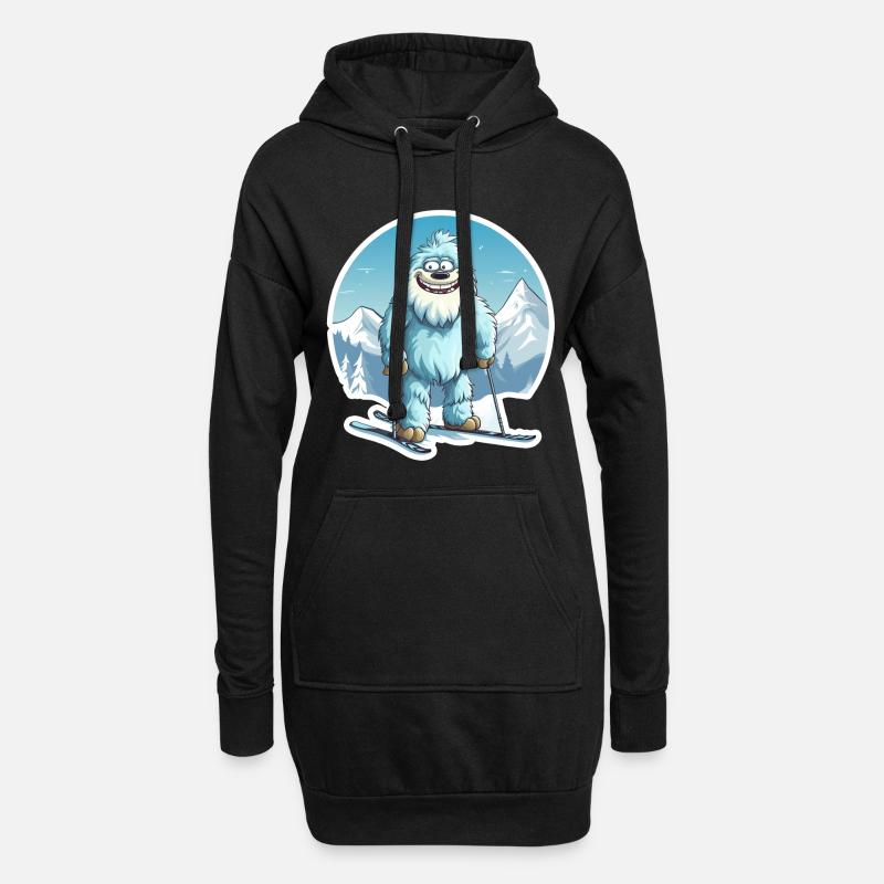Yeti - Hoodie-Kleid - Schwarz