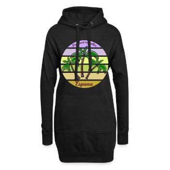 Vacances en Espagne - Sweat-shirt à capuche long Femme - noir - Devant