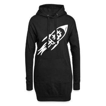 Aujourd’hui, le bitcoin décolle - Sweat-shirt à capuche long Femme - noir - Devant