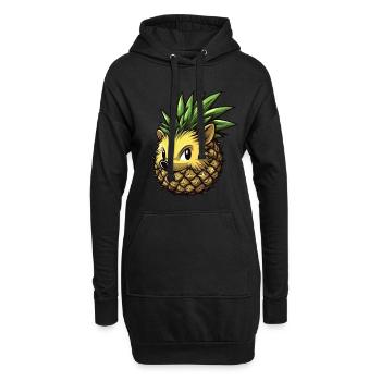 Ananas Igel - Hoodie-Kleid - Schwarz - Vorne