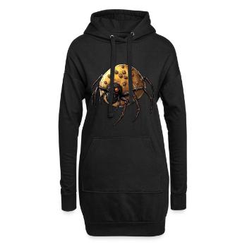 Donut araignée drôle motif créatif - Sweat-shirt à capuche long Femme - noir - Devant