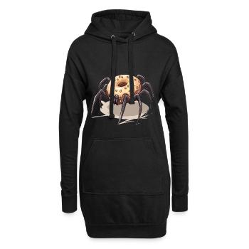 Donut araignée drôle motif créatif - Sweat-shirt à capuche long Femme - noir - Devant