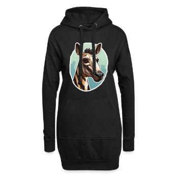 Tête D’okapi Motif Animalier Rare - Sweat-shirt à capuche long Femme - noir - Devant