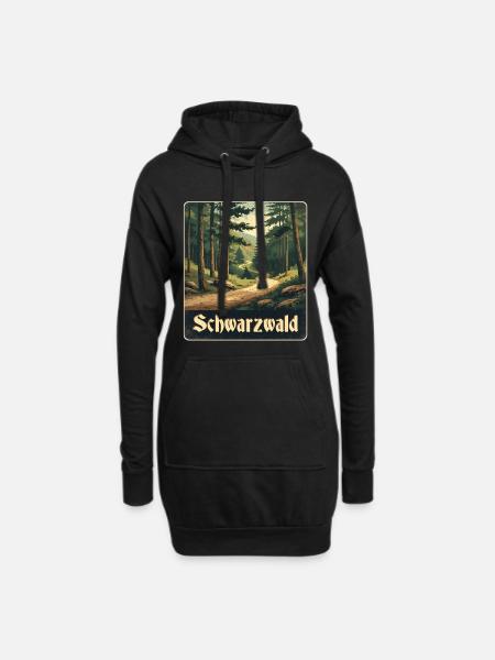 Black Forest Forest Trail - Hoodie Dress - black