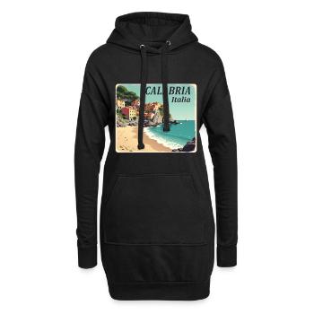 Kalabrien Küsten Ort - Hoodie-Kleid - Schwarz - Vorne
