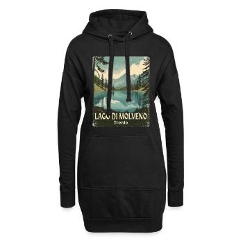 Molvenosee retro bergsee - Hoodie-Kleid - Schwarz - Vorne