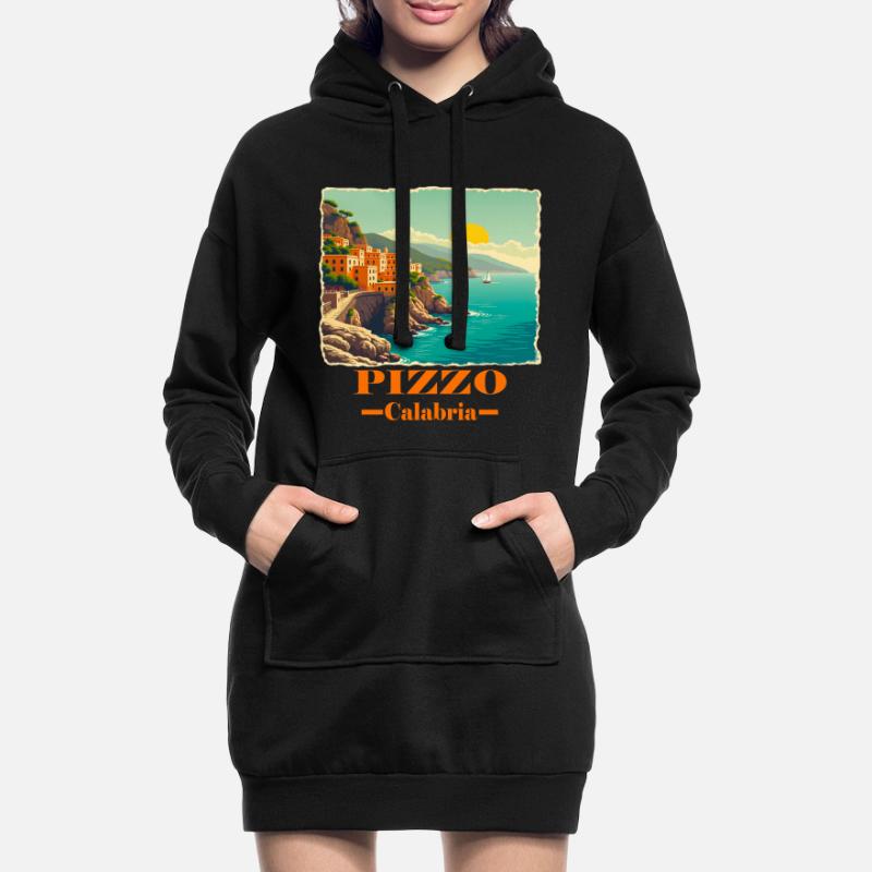 Pizzo Calabre orange Sweat-shirt à capuche long Femme