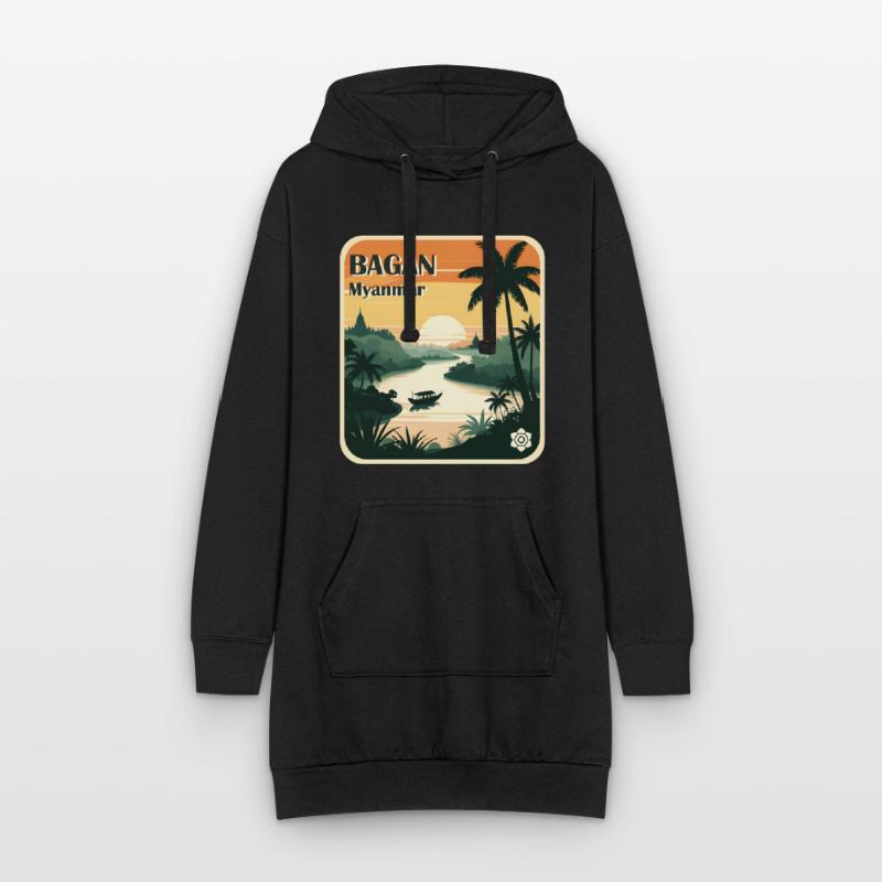 Bagan Myanmar Hoodie-Kleid