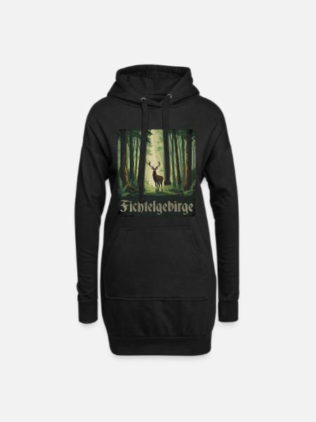 Fichtelgebirge - Hoodie-Kleid - Schwarz