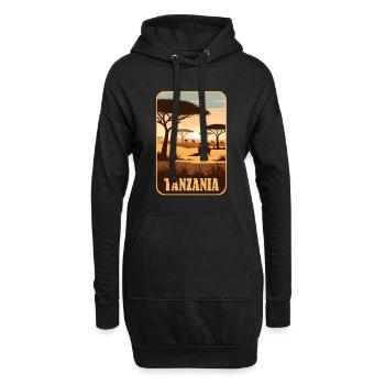 Tansania Afrika Safari - Hoodie-Kleid - Schwarz - Vorne
