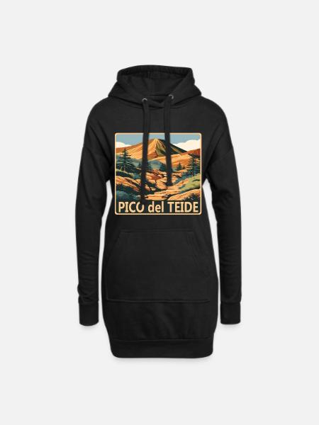 Pico del Teide Tenerife - Hoodie Dress - black