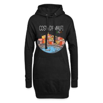 Amalfi Küste Italien - Hoodie-Kleid - Schwarz - Vorne