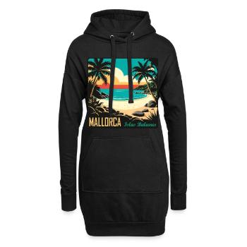 Majorque, Îles Baléares - Sweat-shirt à capuche long Femme - noir - Devant