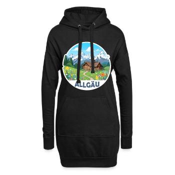 Allgäu Alpen - Hoodie-Kleid - Schwarz - Vorne