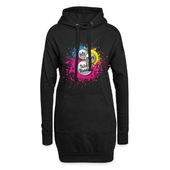 Tennis de table ping-pong cadeau ping-pong - Sweat-shirt à capuche long Femme - noir - Devant