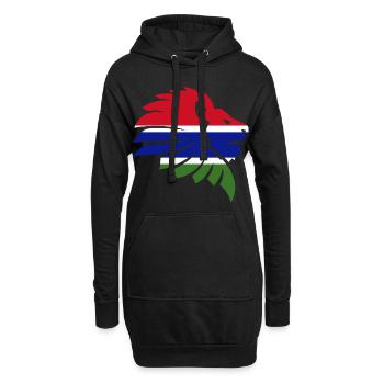 Drapeau de la Gambie Cadeau Lion d'Afrique - Sweat-shirt à capuche long Femme - noir - Devant