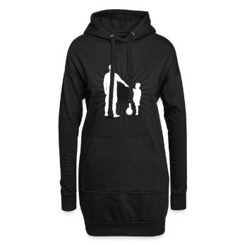Cadeau fils enfant père football ensemble - Sweat-shirt à capuche long Femme - noir - Devant