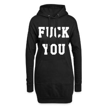 Va te faire foutre - Sweat-shirt à capuche long Femme - noir - Devant
