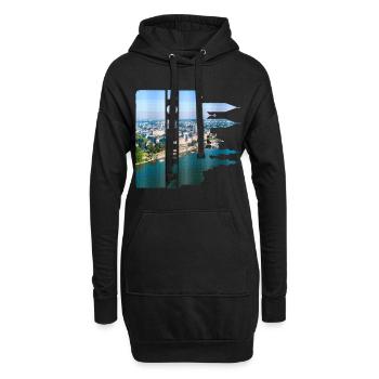 Koblenz Deutschland Stadt Skyline Heimat Liebe - Hoodie-Kleid - Schwarz - Vorne