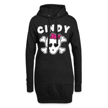 Piratin Cindy Design für Mädchen und Frauen - Hoodie-Kleid - Schwarz - Vorne