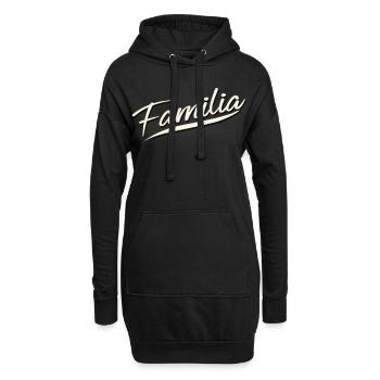 famille amour fête parents chemise familia gang capuche - Sweat-shirt à capuche long Femme - noir - Devant