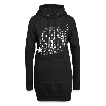 Discokugel Glitzernde Disco Kugel Schlagerparty - Hoodie-Kleid - Schwarz - Vorne