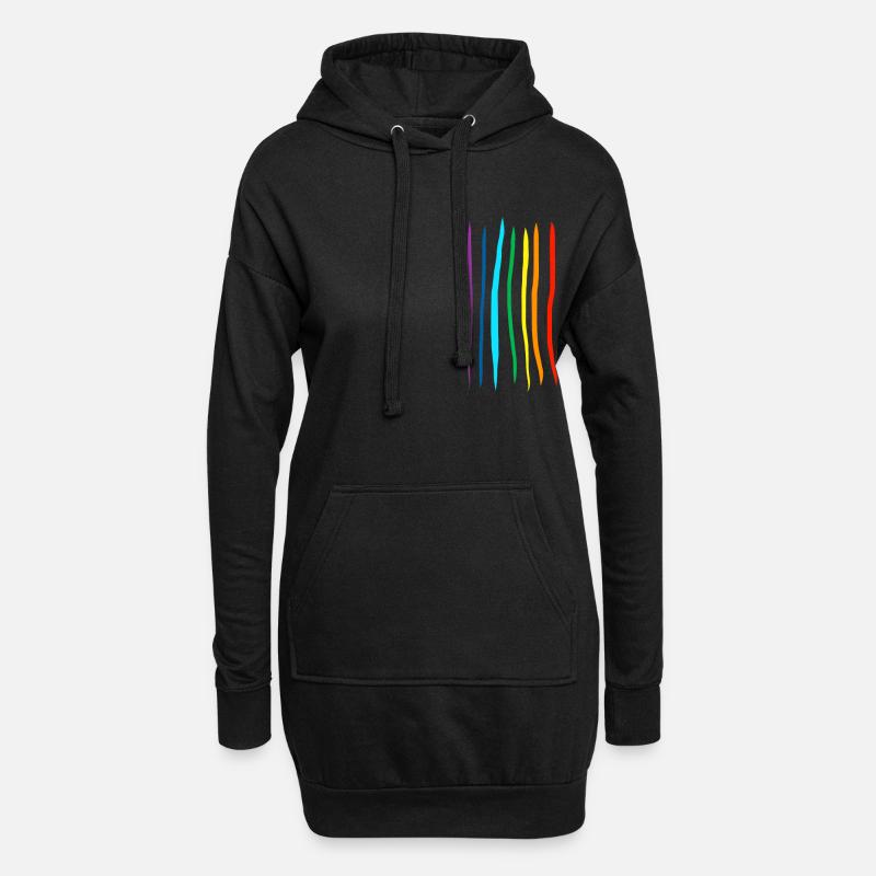 Regenbogen fancyneedle - Hoodie-Kleid - Schwarz