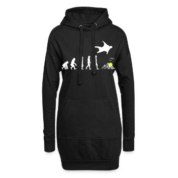 Wingsuit flying Base Jumping Skydiving Evolution - Hoodie-Kleid - Schwarz - Vorne