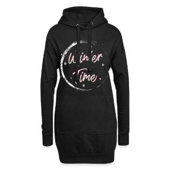 Heure d'hiver - Sweat-shirt à capuche long Femme - noir - Devant